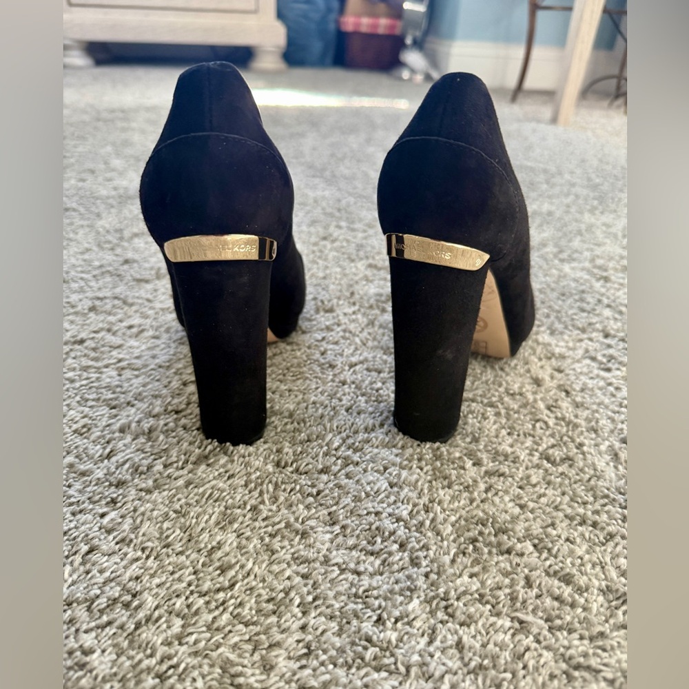Mickael Kors Black Suede Heels (Size 7) - Worn Once